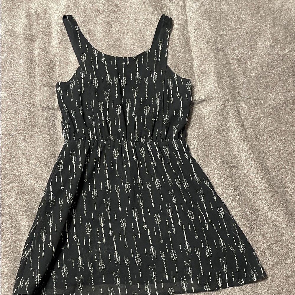H&M Black Mini Dress with Arrow Print